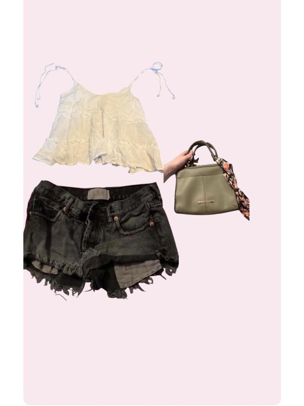 Women’s Cream Tiered Tie-Shoulder Cami Top